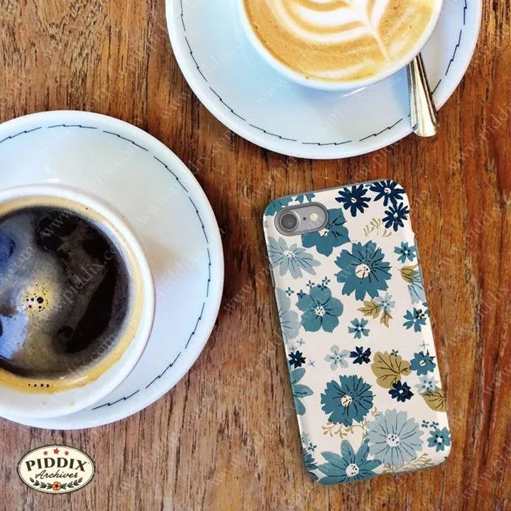 Blue Flowers Phone Cases -- Piddix Licensed Products