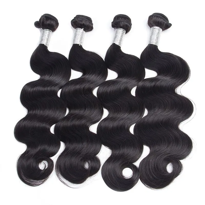 Body Wave 4 Bundles With 6x6 Closure 100% Unprocessed Virgin Human Hair