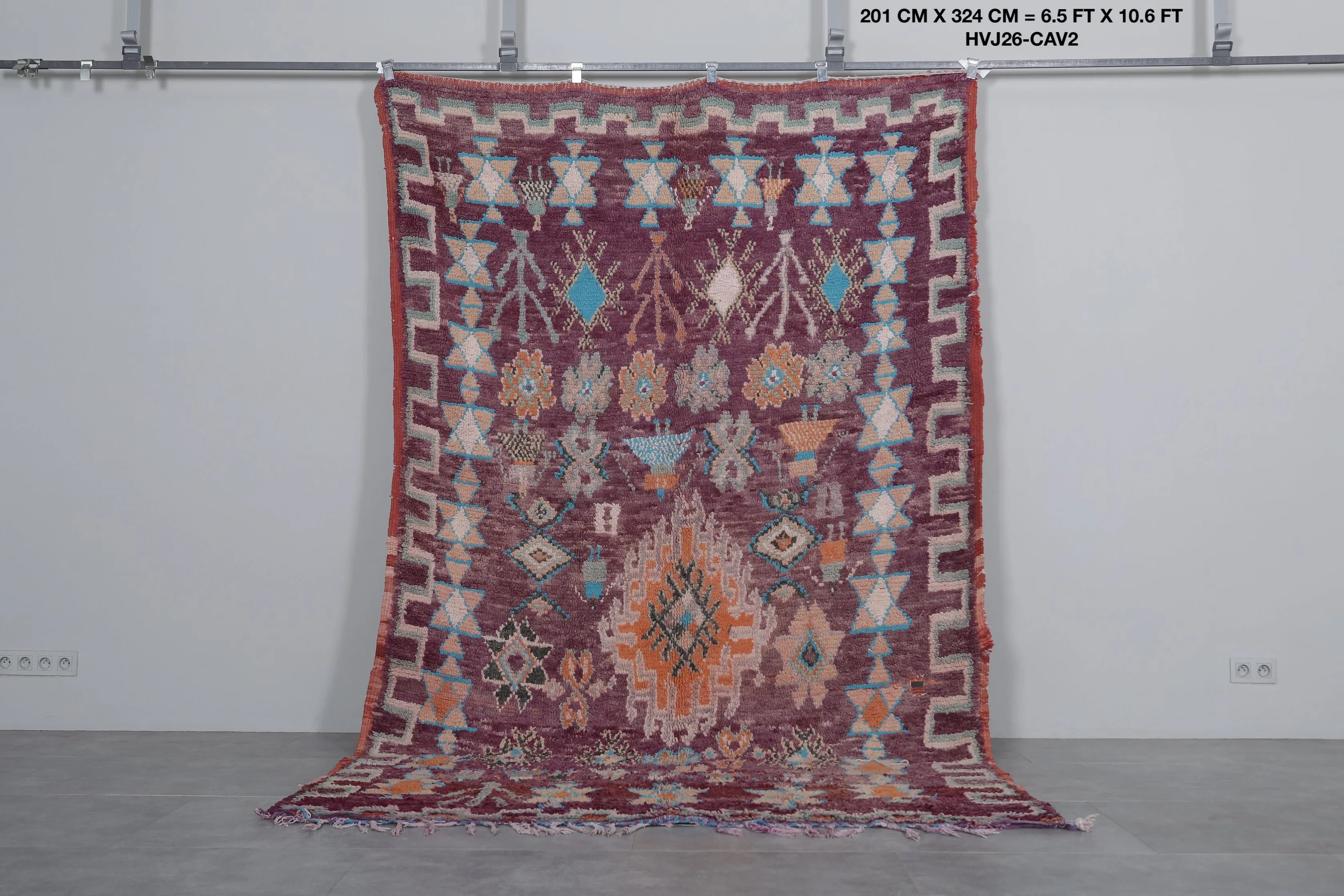 Boujaad Moroccan Rug 6.5 X 10.6 Feet – Vibrant Handmade Carpet