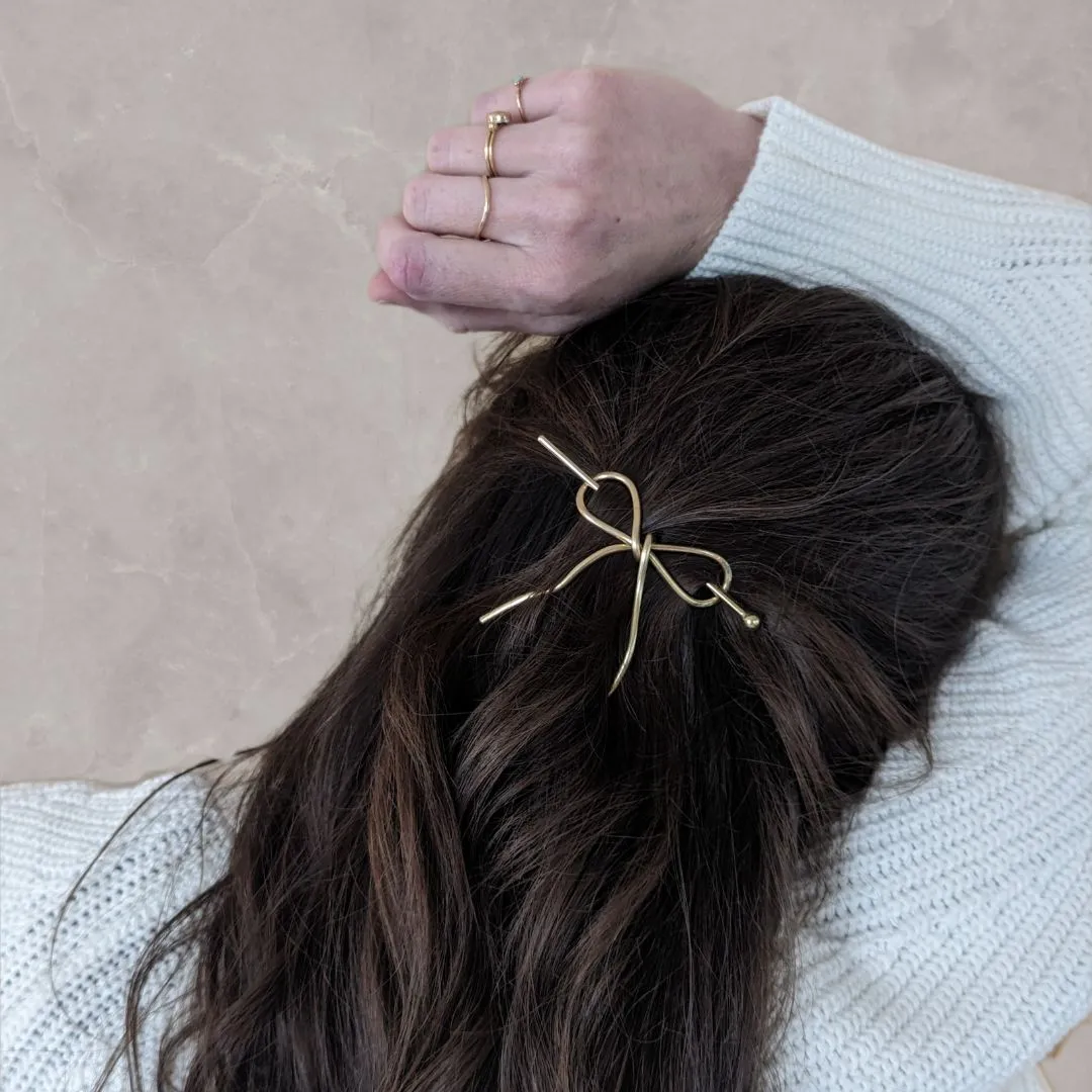 bow hair pin slide