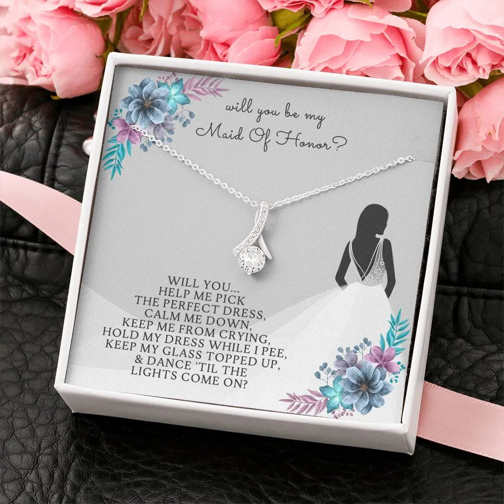 Bridesmaid Jewelry Necklace Gift - Maid Of Honor Proposal