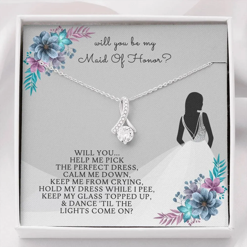 Bridesmaid Jewelry Necklace Gift - Maid Of Honor Proposal