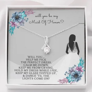 Bridesmaid Jewelry Necklace Gift - Maid Of Honor Proposal