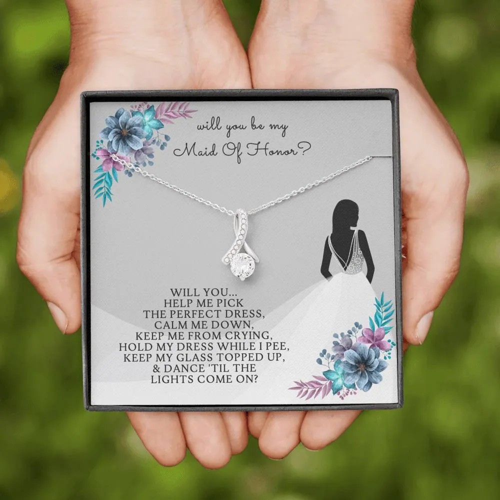Bridesmaid Jewelry Necklace Gift - Maid Of Honor Proposal