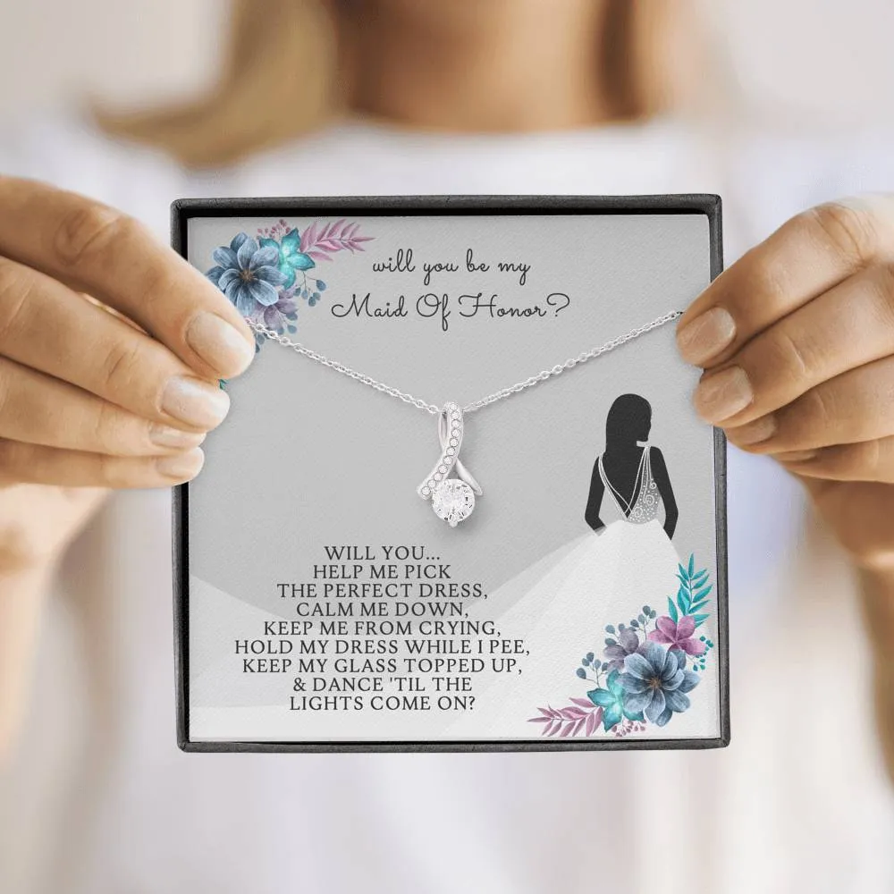 Bridesmaid Jewelry Necklace Gift - Maid Of Honor Proposal