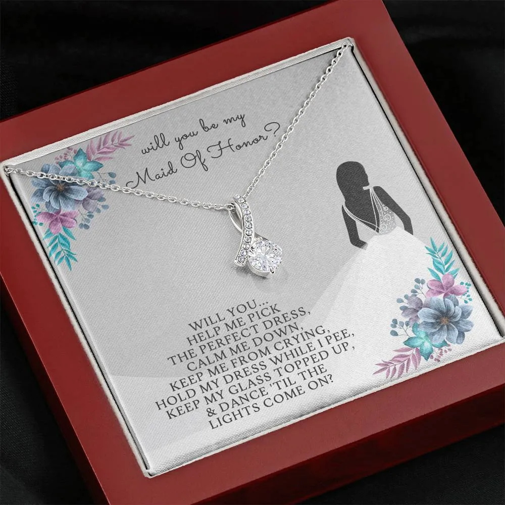 Bridesmaid Jewelry Necklace Gift - Maid Of Honor Proposal