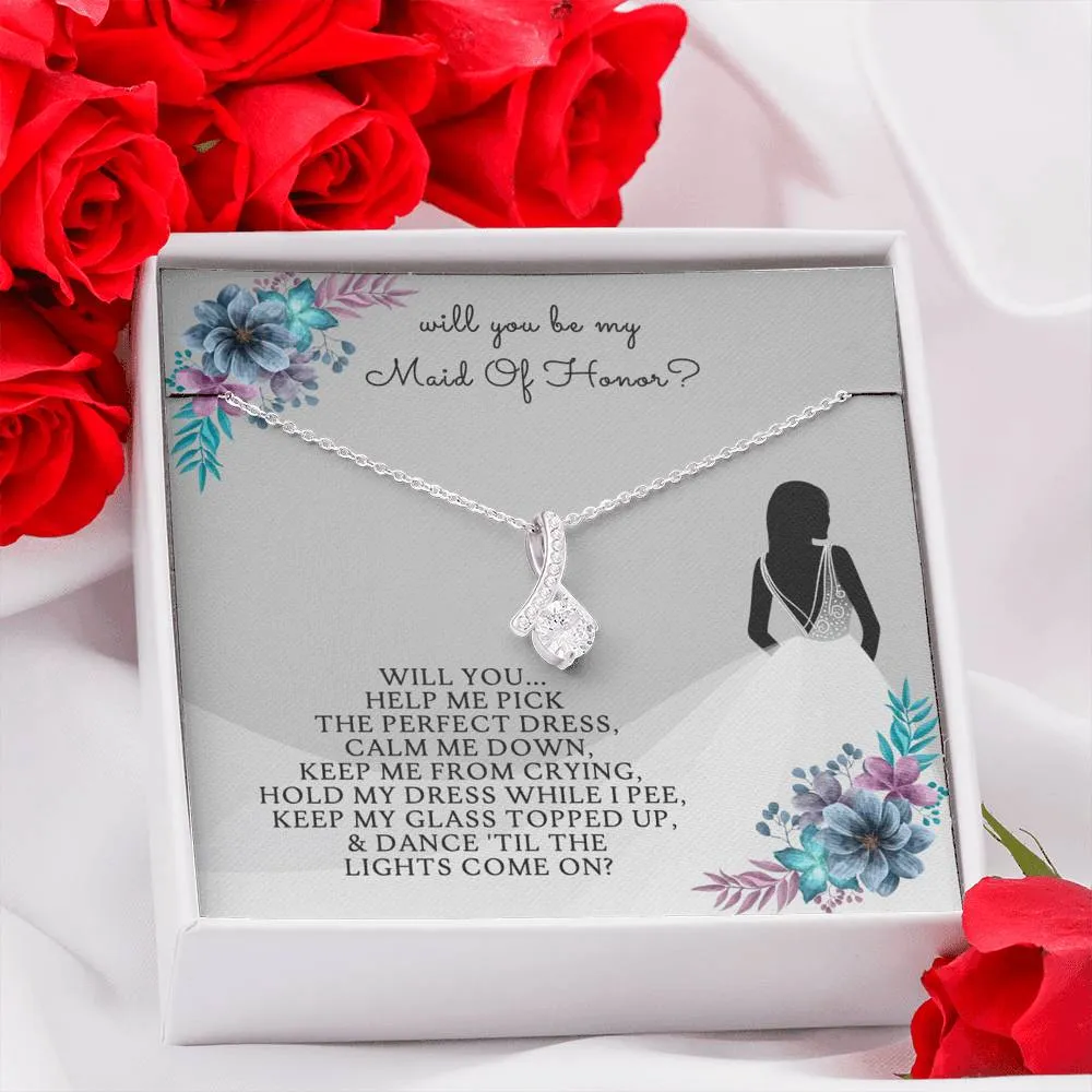 Bridesmaid Jewelry Necklace Gift - Maid Of Honor Proposal