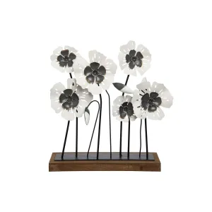 Bunch of Black & White Flowers on Stand