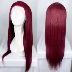 Burgundy Human Hair HD Lace Front Wig (Made to Order)
