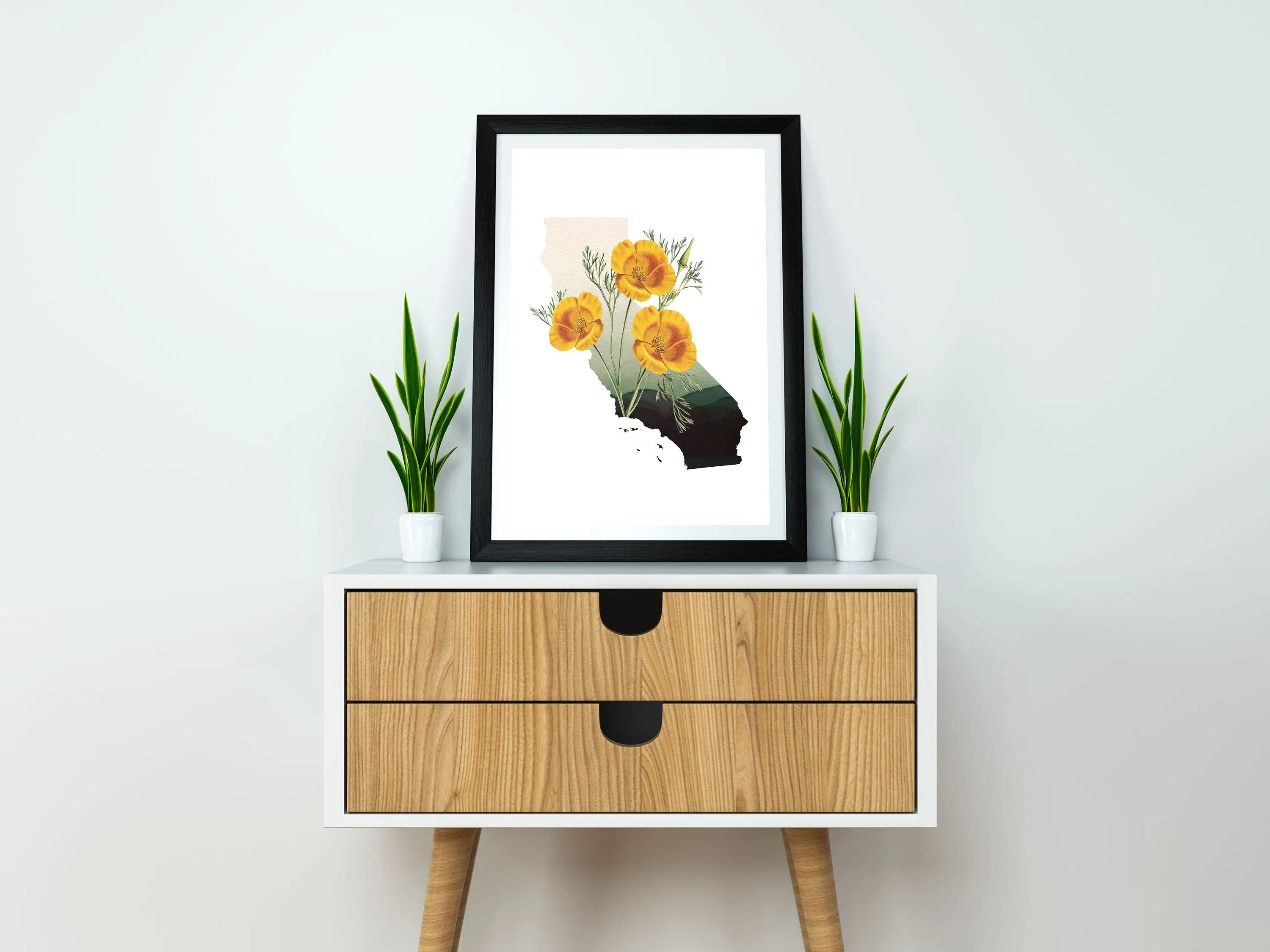 California State Flower Art | California Poppy Decor | Botanical Home Decor | Orange Poppy Sign | Floral Wall Art