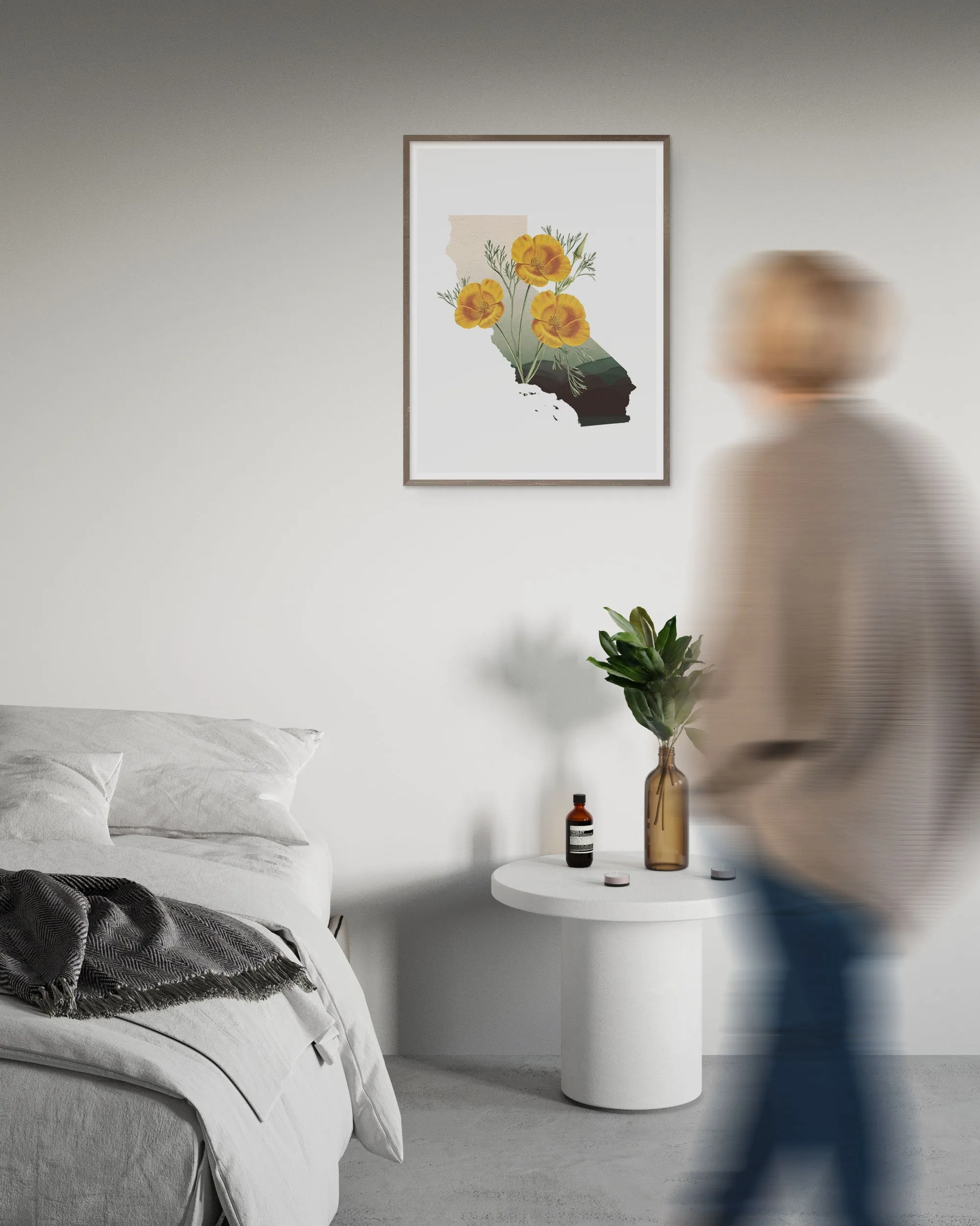 California State Flower Art | California Poppy Decor | Botanical Home Decor | Orange Poppy Sign | Floral Wall Art
