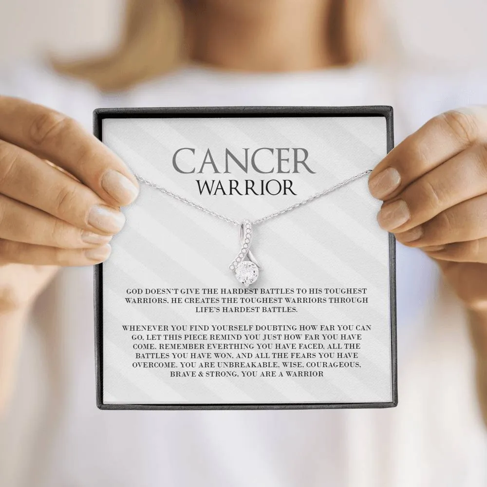 Cancer Warrior Ribbon Drop Pendant