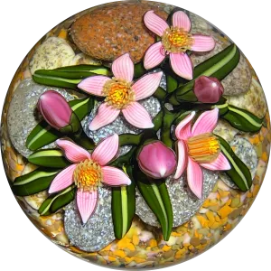 Cathy Richardson 2017 Miniature Spring Bouquet Flamework Glass Art Paperweight