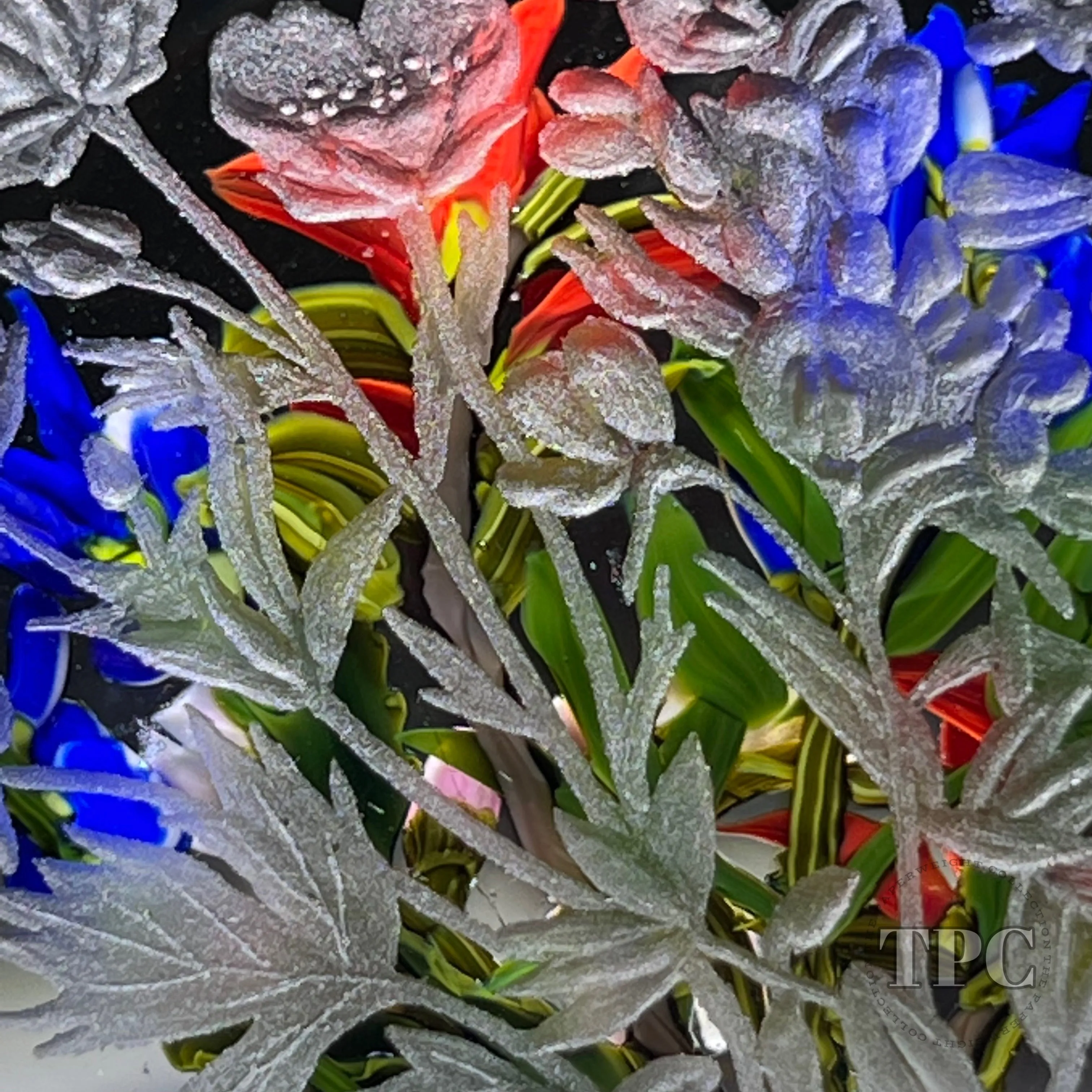 Cathy Richardson 2022 Glass Art Paperweight Flamework & Engraved Colorado Wildflowers