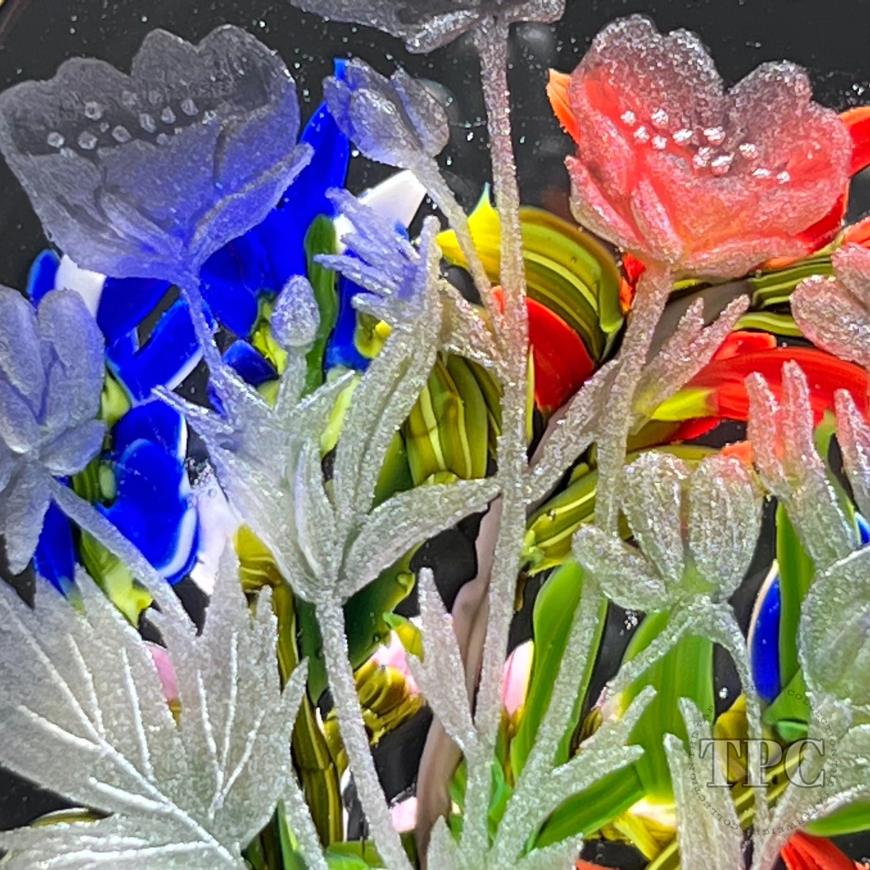 Cathy Richardson 2022 Glass Art Paperweight Flamework & Engraved Colorado Wildflowers