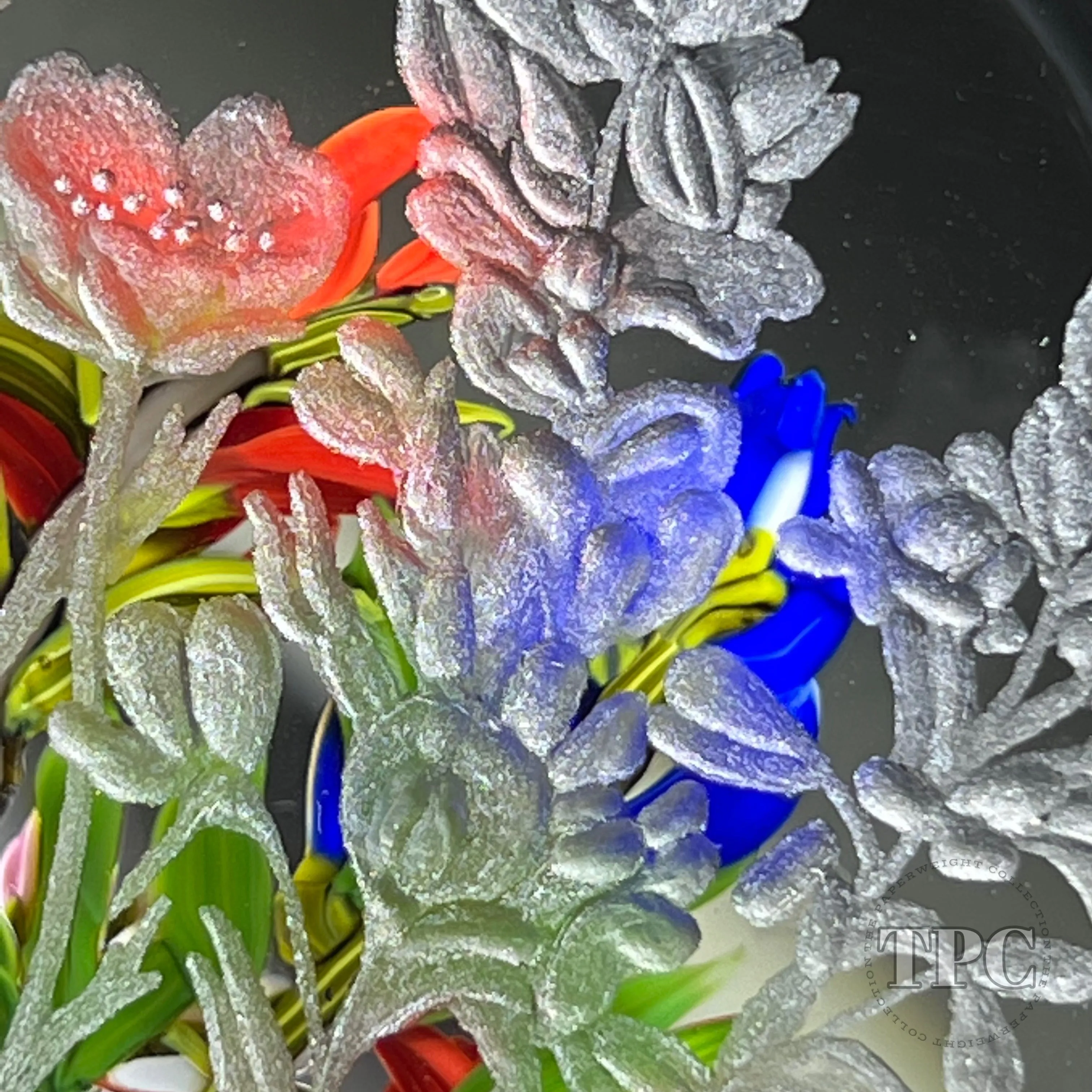 Cathy Richardson 2022 Glass Art Paperweight Flamework & Engraved Colorado Wildflowers
