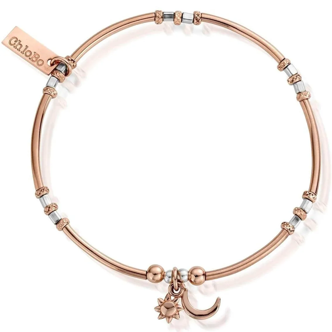 ChloBo Dainty Moon & Sun Bracelet - Two tone