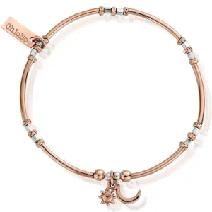 ChloBo Dainty Moon & Sun Bracelet - Two tone