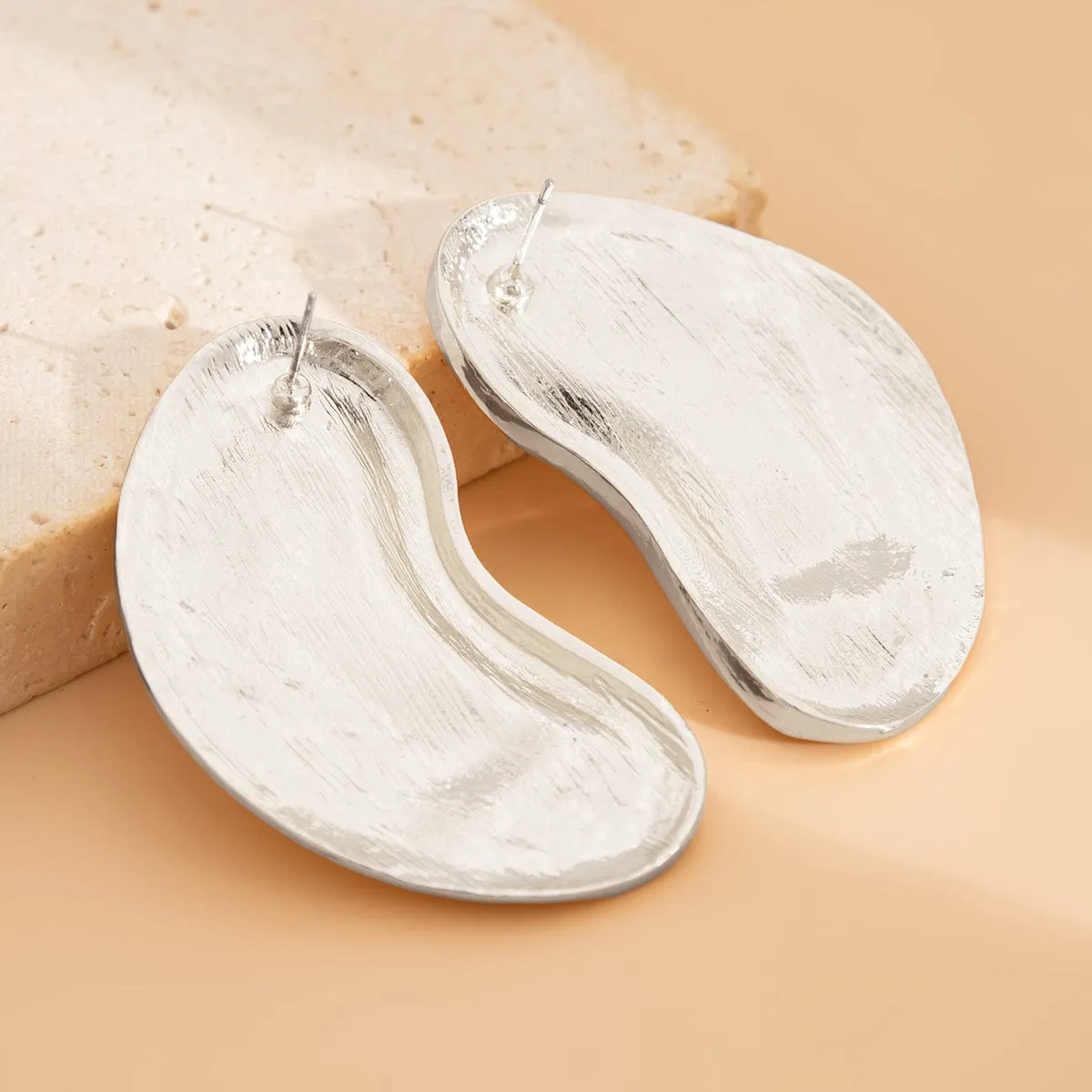 Chunky Abstract Moon Stud Earrings
