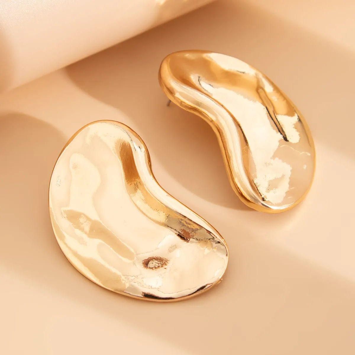 Chunky Abstract Moon Stud Earrings