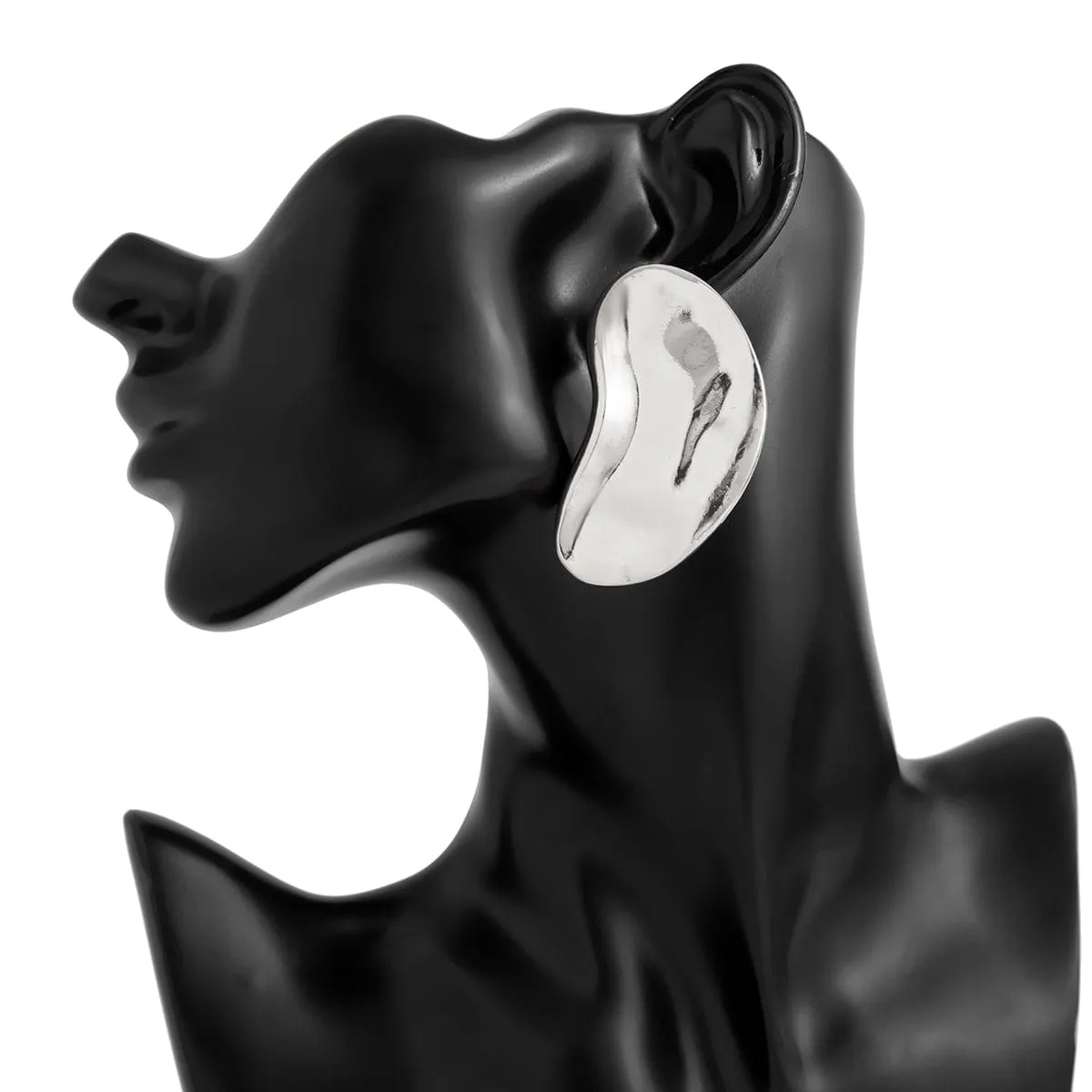Chunky Abstract Moon Stud Earrings