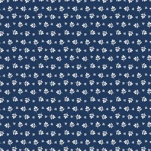 Classic Keepsakes in Blue 14654-55 Little Flower Buds Navy Blue