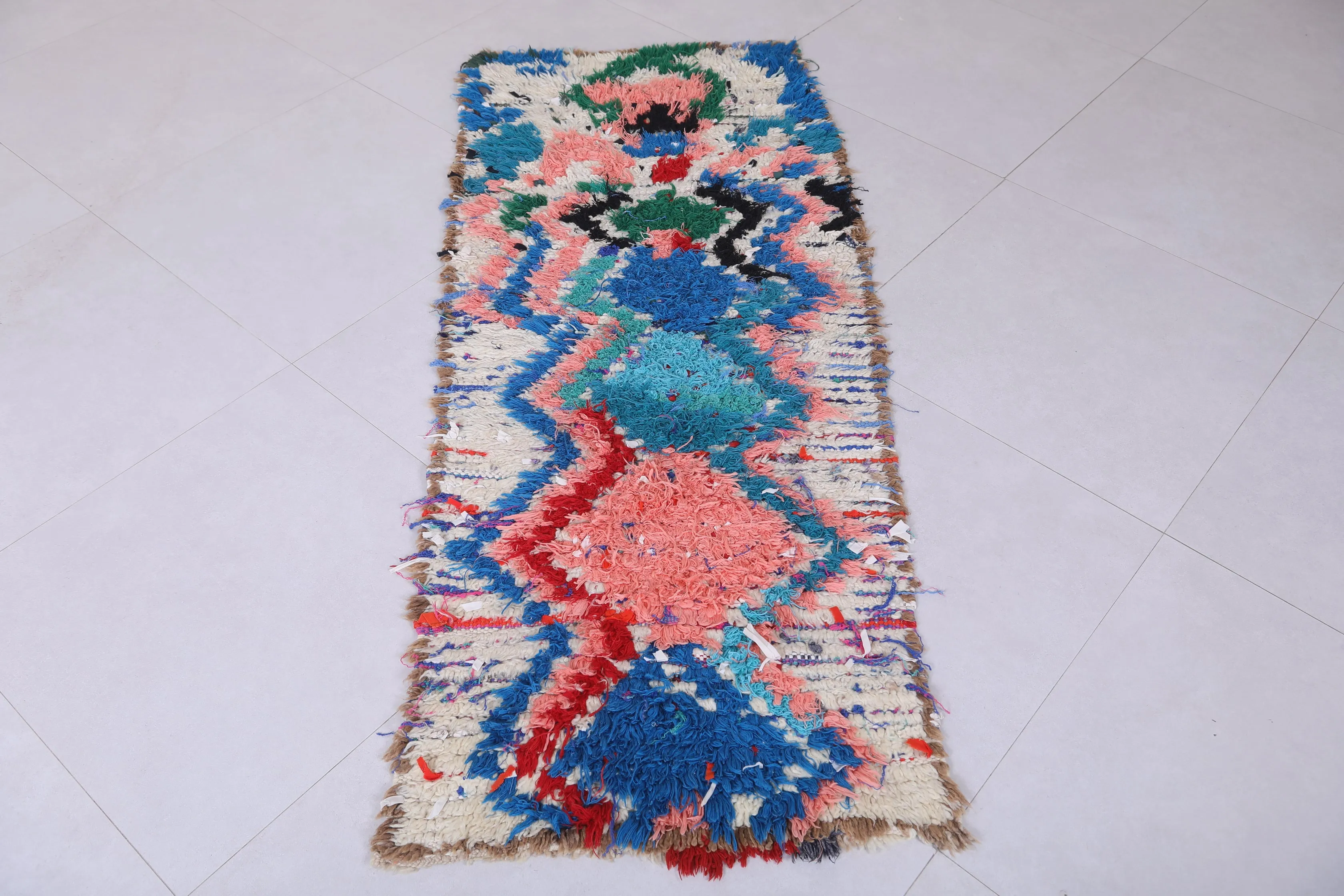 Colorful Moroccan Berber Rug - 2.3 X 5.6 Feet