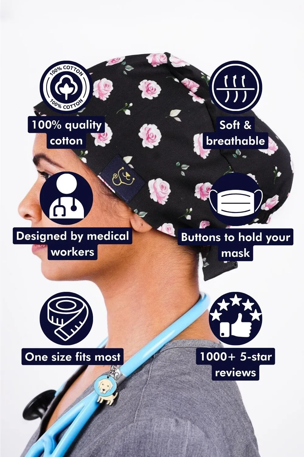 Coming Up Roses Scrub Cap