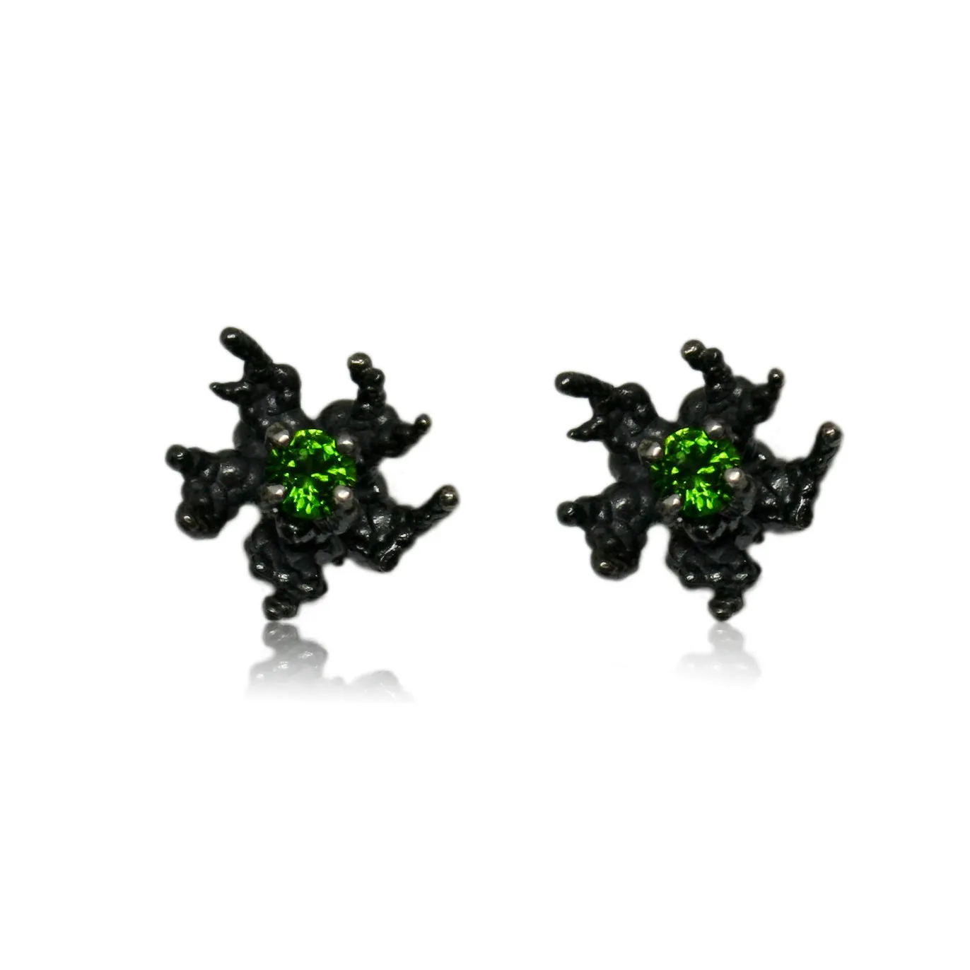 Coral Reef Earrings Black with Diopsyd