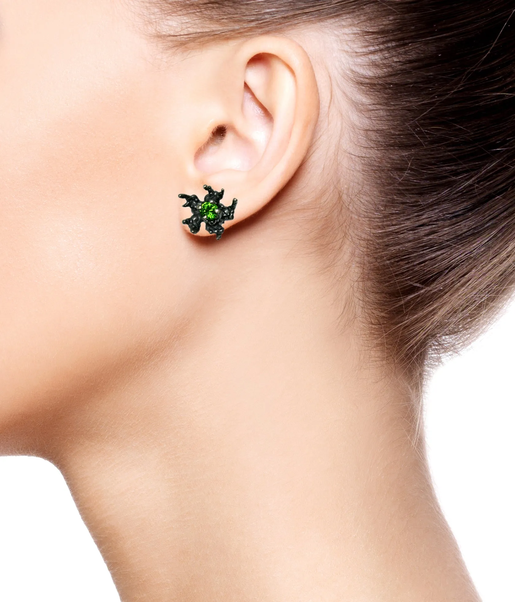 Coral Reef Earrings Black with Diopsyd