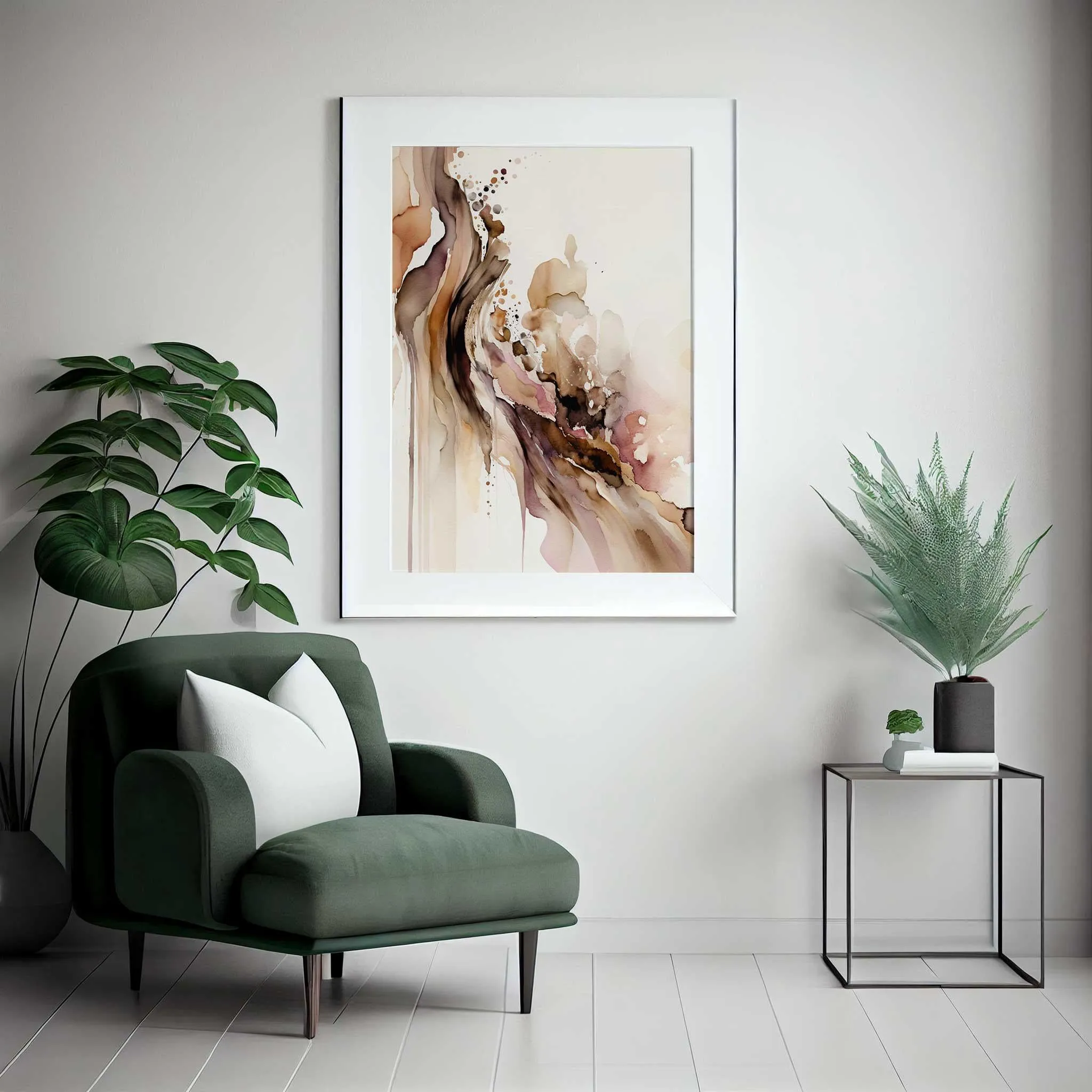 Cowgirl Aesthetic Art Print, Muted Abstract Wall Art in Pink Brown Gold, Trendy Home Decor Gift for Western Style Enthusiasts