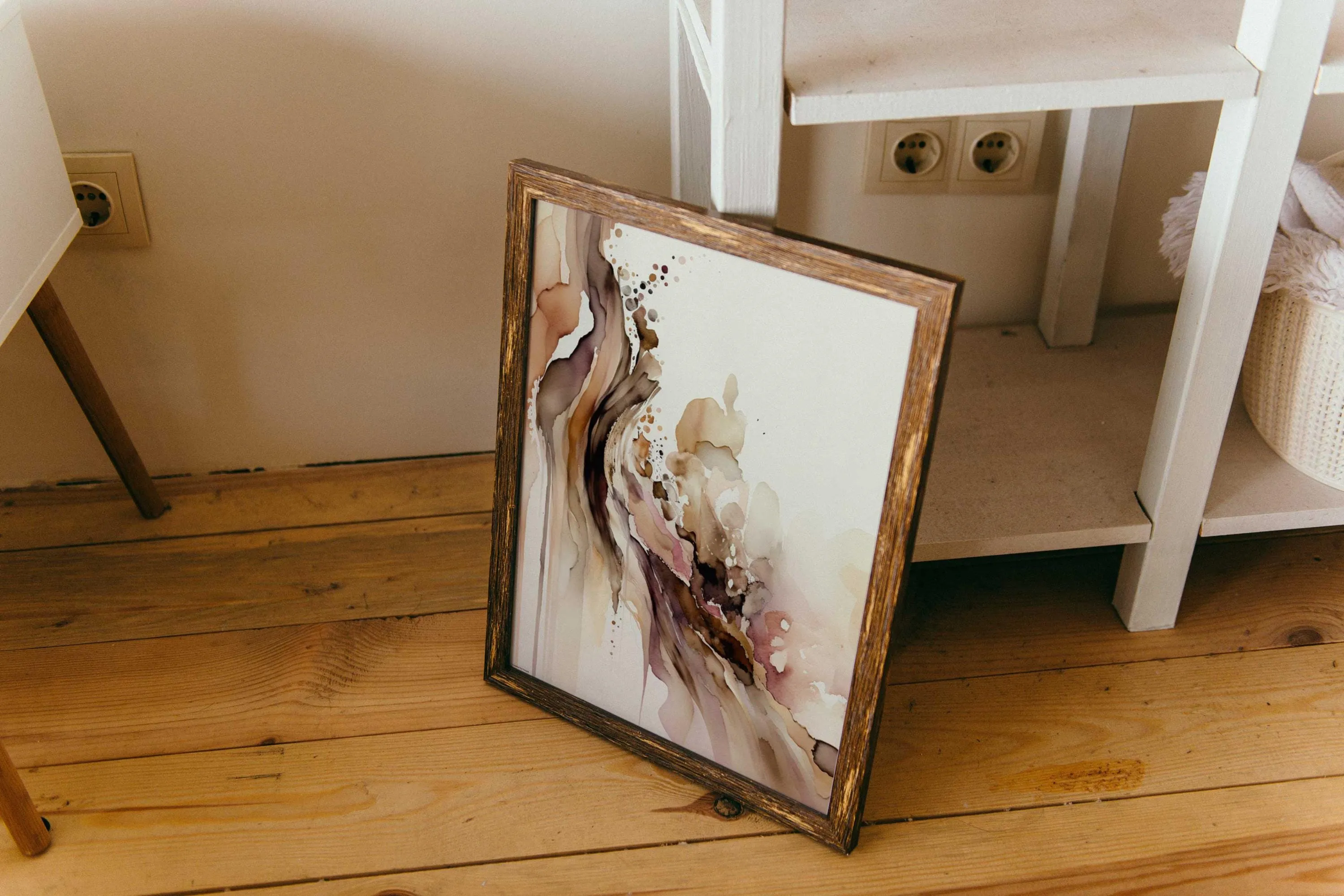 Cowgirl Aesthetic Art Print, Muted Abstract Wall Art in Pink Brown Gold, Trendy Home Decor Gift for Western Style Enthusiasts