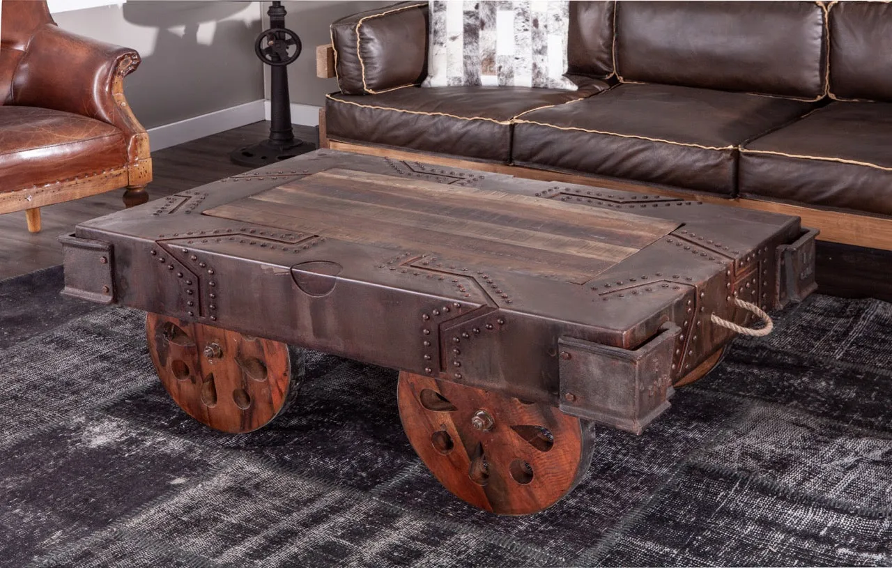 Cravey Industrial Cart Coffee Table