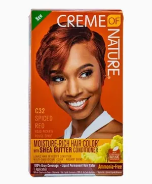 Creme of Nature Liquid Permanent Hair Colour Dye Kit With Shea Butter Conditioner - C32 Spiced Red