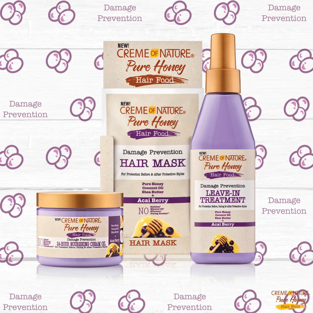 Creme of Nature Pure Honey Hair Food Damage Prevention Hair Mask 1.7oz