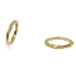 Crystal 14k yellow gold petit wedding ring