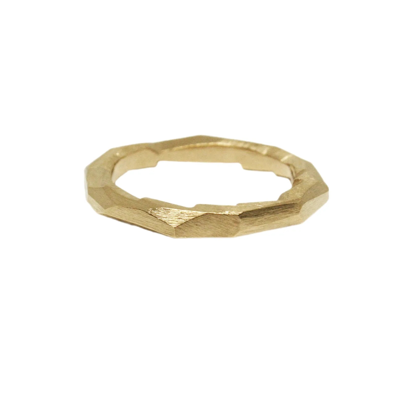 Crystal 14k yellow gold petit wedding ring