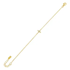 CZ Crystal 4 Petal Flower Bracelet