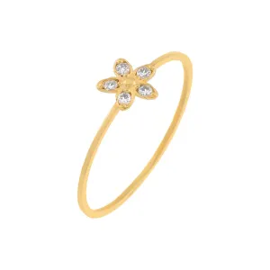 CZ Flower Ring 14K