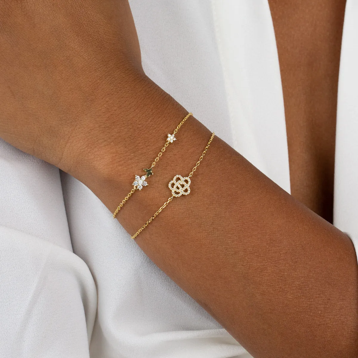 CZ Rose Flower Bracelet