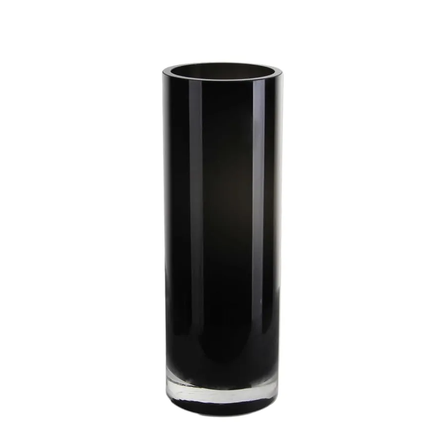 (D) Modern Glass Cylinder Vase, Home D?cor Accent for Flowers (Black)