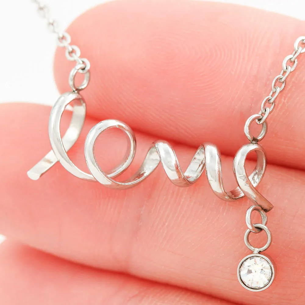 Dad to Daughter Safe Missing Piece Scripted Love Necklace
