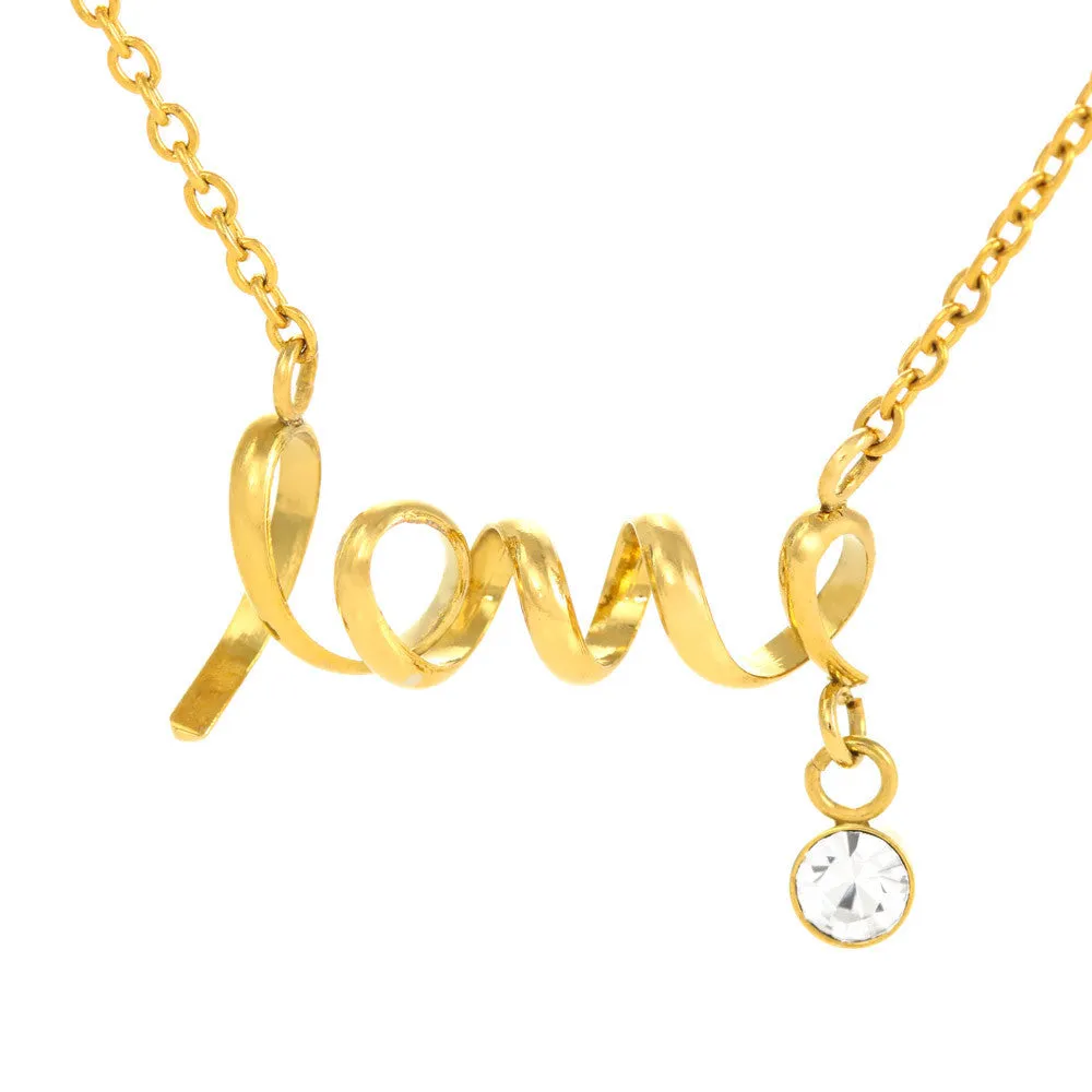 Dad to Daughter Safe Missing Piece Scripted Love Necklace