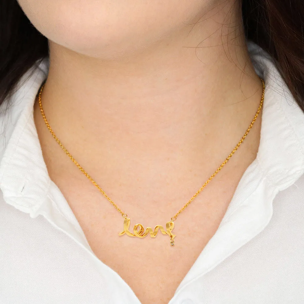 Dad to Daughter Safe Missing Piece Scripted Love Necklace