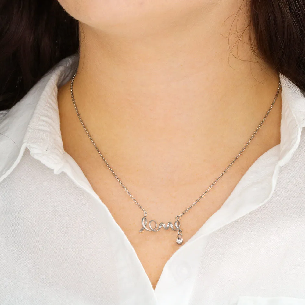 Dad to Daughter Safe Missing Piece Scripted Love Necklace