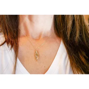 Dainty Real Babys Breath Marquise necklace