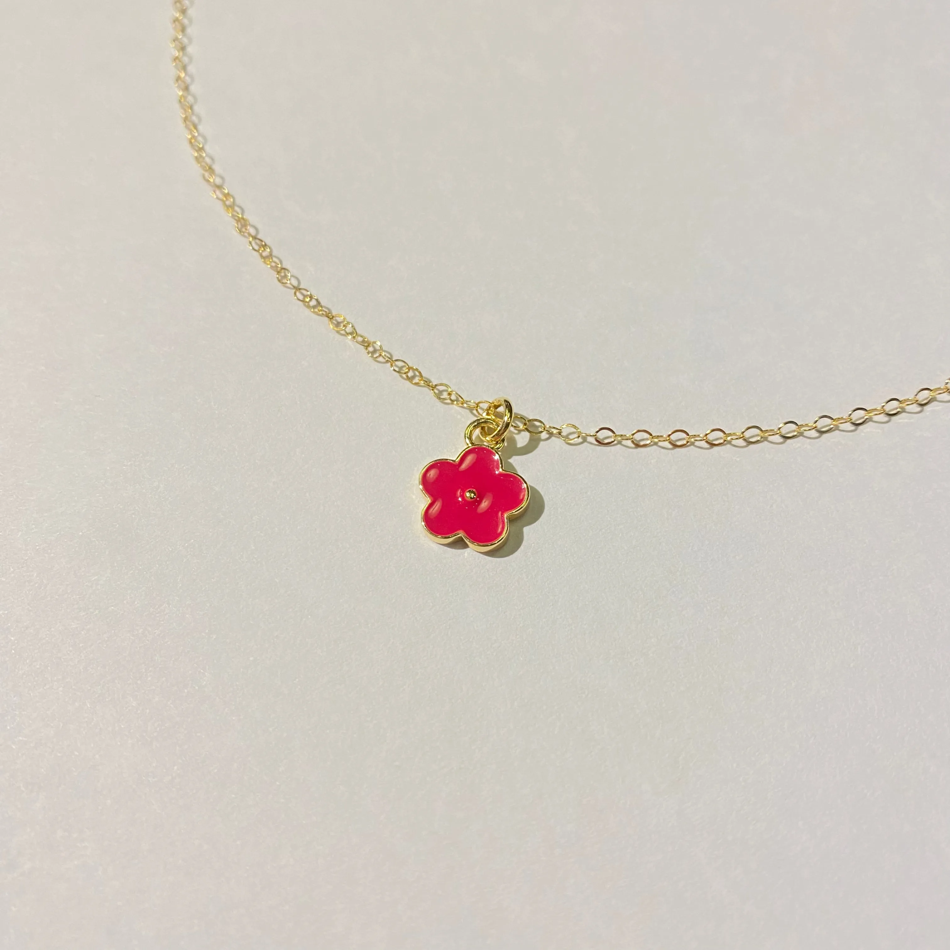 Dainty Spring Flower Necklace | Gold