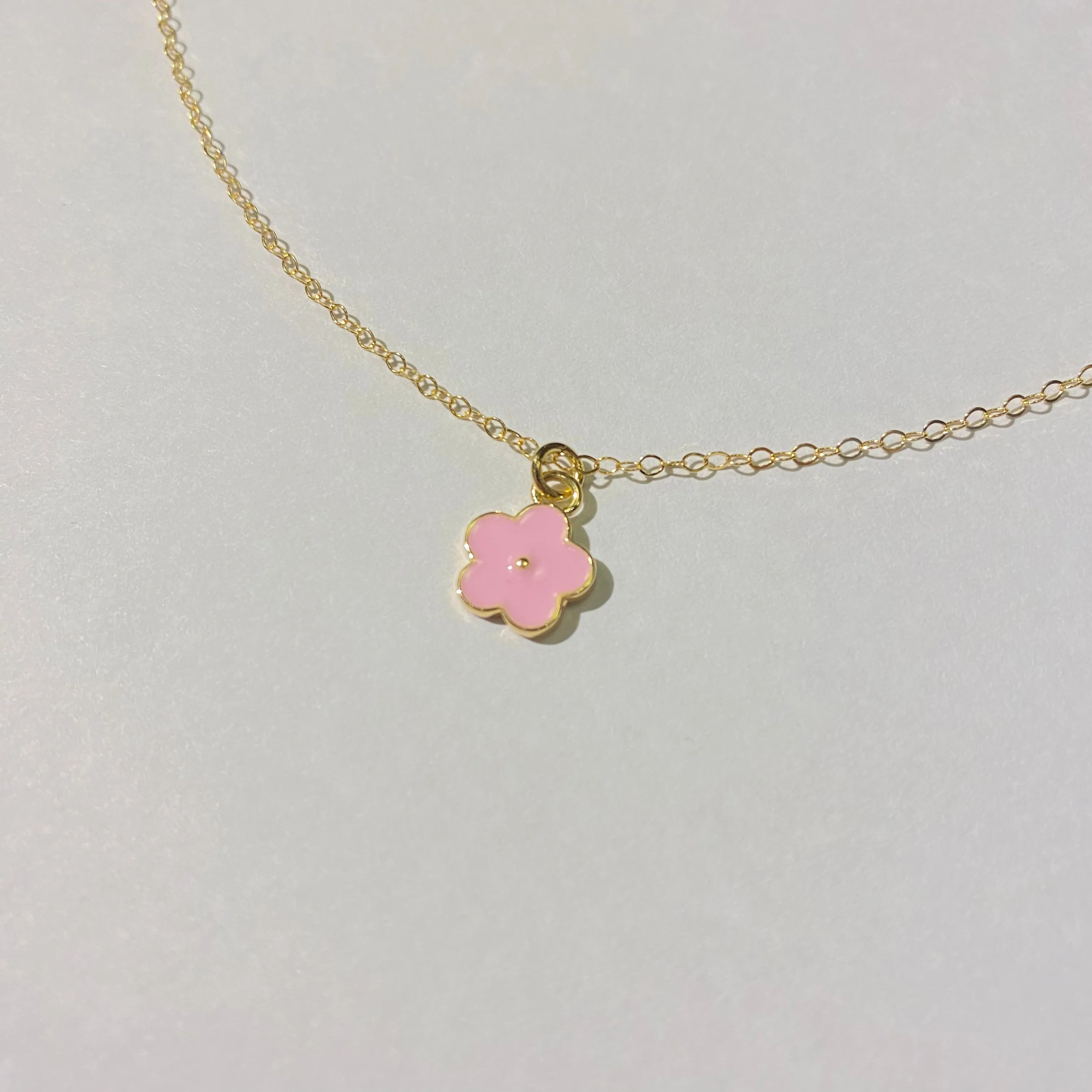 Dainty Spring Flower Necklace | Gold