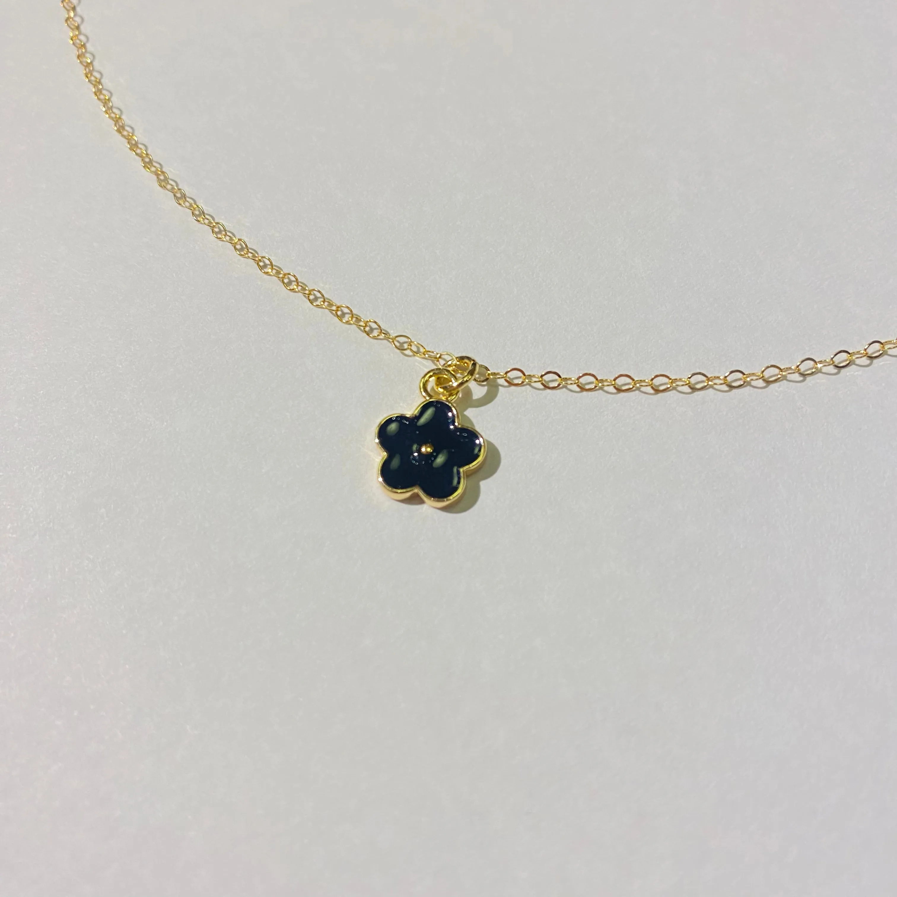 Dainty Spring Flower Necklace | Gold