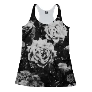 Dark White Rose Racerback Tank